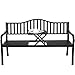 SUPERJARE Outdoor Patio Chair with Middle Table, Graden Bench for 2 Person, Black
