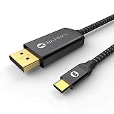 USB C to DisplayPort Cable (4K@60Hz) Warrky 6.6ft Certified [24K Gold-Plated, Slim Aluminum Shell] Thunderbolt 3 to DisplayPort Cable Compatible with MacBook Pro/Air, iPad Pro, Galaxy S10/S9/S8, More