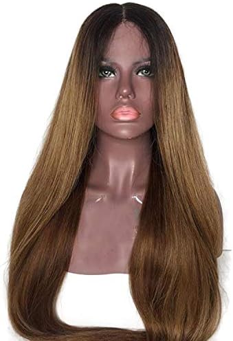 Brown Color Lace Front Human Hair Wigs with Baby Hair Pre-Plucked Hairline Remy Brazilian Hair,8inches