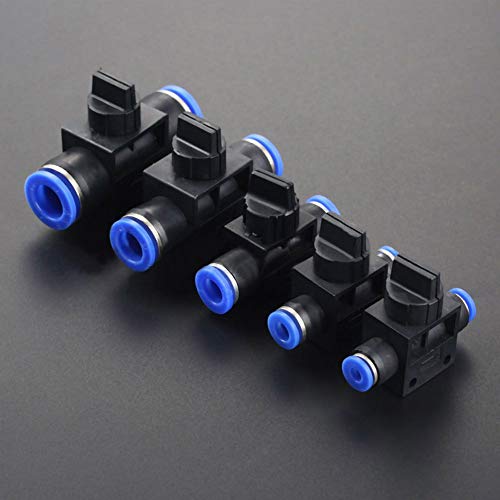 CactusAngui Pneumatic Ball Air Valve Push in Fitting Connector Hose Tube Pipe Speed Joiner 8mm - Thumbnail 5