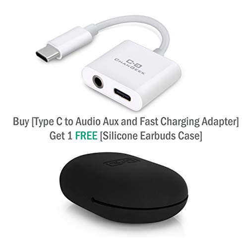 USB C Digital to 3.5mm Audio Adapter and USB PD Quick Charging Adapter, 2 in 1 Type C to Headphone Aux Port Converter, Compatible with iPad Pro 2018, Google Pixel 2/3/XL and More, White (Upgraded)