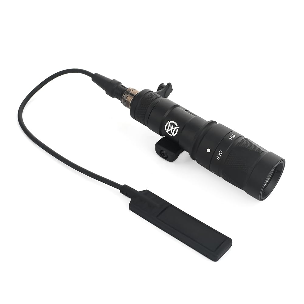 SBGJMY M340W Strobe Torch Flashlight 400 Lumen Rotating Mount Torch with Tail Button and Pressure Pad Switch for Mlok Keymod and 20mm Picatinny Rail System