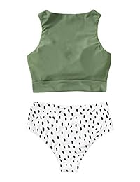Traje de baño sexy de dos piezas con nudo en la parte superior y cintura alta