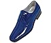 Viotti Mens Royal Blue Dress Oxford with Striped Satin and Patent Trim : Style 179 Royal Blue-052