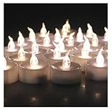 AGPTEK Lot 100 Battery Operated LED Warm White Tea Light Candle Flickering Flashing for Wedding Party Festival Decoration Occasions