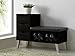 Baxton Studio Arielle Modern Contemporary Wood 3 Drawer Shoe Storage Padded Leatherette Seating Bench with Two Open Shelves, Dark Brown