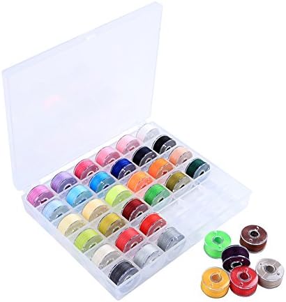 Valar Dohaeris 36 Pcs Assorted Colors Sewing Thread Bobbins with Case for Brother Singer Babylock Elna Janome Kenmore