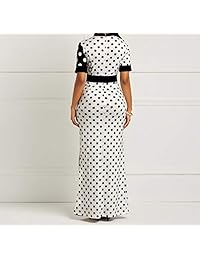 Vestido de manga corta con estampado de lunares para dama