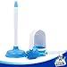 MR.SIGA Soft Bristle Toilet Brush with Holder and 1 Free Plunger