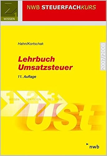 Lehrbuch Umsatzsteuer Nwb Steuerfachkurs Amazon De Hahn Volker Kortschak Hans Peter Bucher