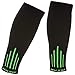 NEWZILL Calf Compression Sleeve for Men & Women | Footless Compression Socks for Shin Splint Relief, Varicose Veins | Leg Sleeve for Running, Travel, Nursing, Work, Fitness (L/XL Black/Green 1Pair)