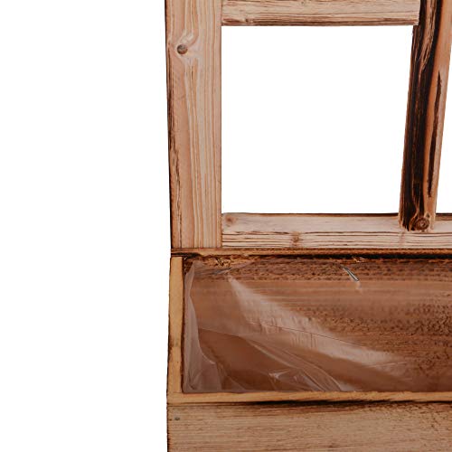 UNUS Deko Fenster aus Holz mit Blumenkasten, Fensterrahmen im Vintage Design, rechteckig… (1 Stück, Geflammt) – Bild 4