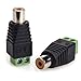 MOBOREST RCA Cable Audio Adapter, Phono RCA Male Plug to AV Screw Terminal Audio/Video Speaker Wire connectors Solderless Adapter (Solder Free RCA Female-2pack)