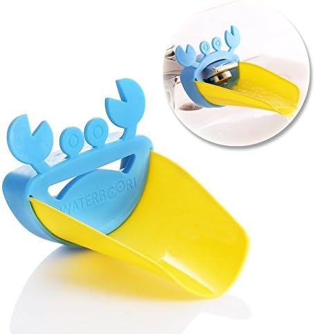 Kid Faucet Extender | Super Fun Faucet Extender and Safe Hand-Washing Solution for Babies, Toddler, Kids, and Children with Cute Crab Design | Effortless Installation on Sink Handle | Blue Yellow