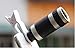 ZEZI Universal 18X Zoom Clip-On Aluminum Telephoto Manual Focus Telescope Camera Lens Phone Lens (Black) with Tripod + Retractable Phone Holder + Microfiber Cleaning Cloth for iPhone