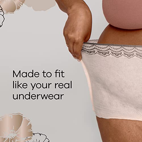 Always Discreet Boutique Adult Incontinence & Postpartum Underwear For Women, High-Rise, Size Small/Medium, Rosy, Maximum Absorbency, Disposable, 20 Count