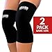 Knee Brace Compression Sleeves (1 Pair) Negative Ion Support | CrossFit, Basketball, Fitness | Helps Relieve General Knee Pain | Post Surgery Recovery (Black, XXL Two Pack)