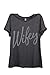 Wifey Cursive Women Relaxed T-Shirt Tee Charcoal Grey