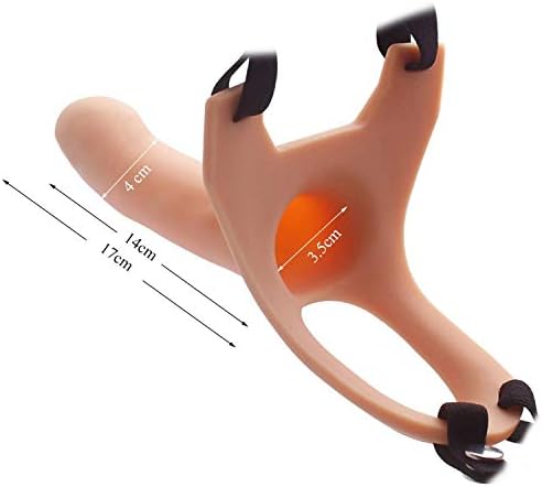EWQ Ever Perfect Gift Big Size Silicone Strap On P-Enis for Men R-ealistic P-Enis Ex-Tender En-Larger Male Hollow Strapon P-Enis+Bullete Vibrato Funny V-ibrater 10 Speed Vibrato,Fleshl