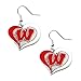 NCAA Wisconsin Badgers Swirl Heart Earrings