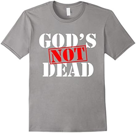 Men's Jesus Christ - God's not dead - Christian Faith T-shirt XL Slate