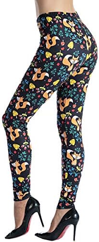 Ndoobiy Women's Printed Leggings Full-Length Regular Size Yoga Workout Leggings Pants Soft Capri L1