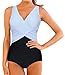 Summer Mae Women's Bathing Suits Long Torso Padded V-neck Colorblock 1 Piece Swimsuit