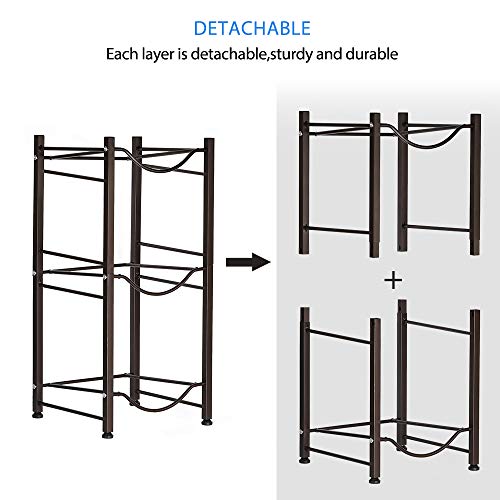 Nandae Water Cooler Jug Rack, 3-Tier Heavy Duty Water Bottle Holder Storage Rack for 5 Gallon Water Dispenser, Save Space
