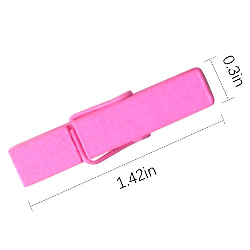 MCIRCO 【150 Pieces】 Wooden Clips, Mini Colored Natural Wooden Clothespins Photo Paper Peg Pin Craft Clips with Jute Twine - Thumbnail 3