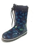 INT Little Boys and Girls Blue Rain / Snow Boots Dinosaur Trex Raptor Design, Lining, Comfortable