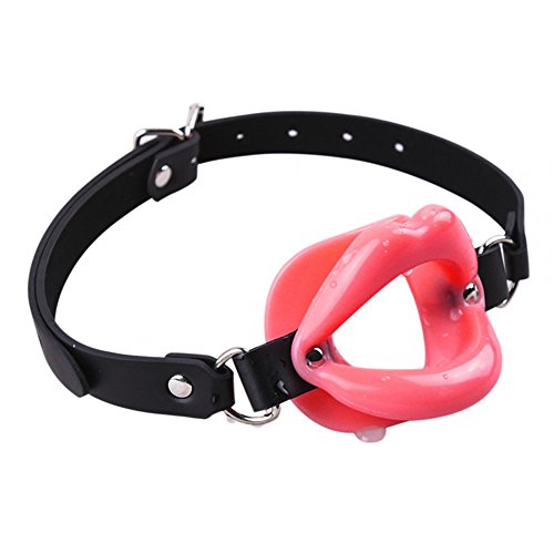 MIUNIKO Sexy Lip Open Mouth Ball Gag Bondage Restraints Slave Kits for Couples