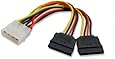 Syba SY-CAB40007 Molex 4 Pin to 2x 15 Pin SATA Power Cable (5.5 Inches)