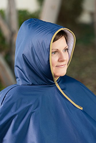Wheelchair Winter Poncho – Warm Sherpa Lining - Adult Elderly Seniors Cape – Heavy Duty Reusable – Full Waterproof Coverage (Single Pack) - Thumbnail 4