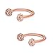 Ruifan 6PCS Ball & Crystal Ball & Cubic Zirconia Nose Septum Horseshoe Earring Eyebrow Lip Helix Tragus Cartilage Piercing Ring 16G 10mm - Rose Gold