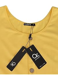 OUGES Vestido de verano sin mangas con botones para dama