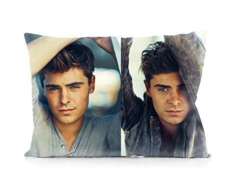 Doubleusa Zac Efron Pillowcases Both Sides Print Zipper Pillow