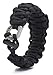 Survival WRAPS Emergency Paracord Bracelet - Adjustable-Size Paracord Bracelet with Fire Starter, Compass, and more - Black