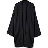 HAORUN Men Japanese Coat Kimono Top Jacket Long Cardigan Yukata Loose Retro Vintage Outwear Black