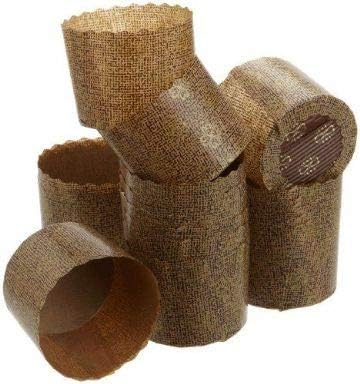 Bakery Direct Individual Paper Panettone Moulds (50) 60mm x45mm, Brown, Gold, Single Portion