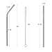 OKGD wholesale 25 Piece Set Stainless Steel Straws Long 8.5 Inch Drinking Metal Straws Reusable Drinking Straws for 20 OZ (10 Straight | 10 Bent | 5 Brushes)