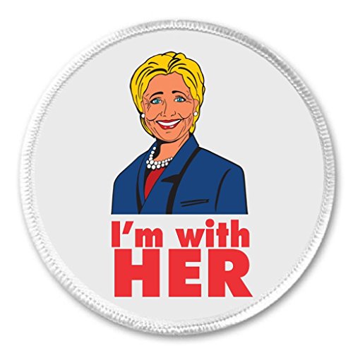 I'm with HER (Hillary Clinton Cartoon) 3" Sew On Patch Vote for President