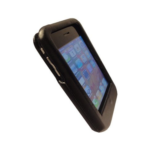 Black LEATHER CASE FOR APPLE IPHONE 2G, 3G & 3GS