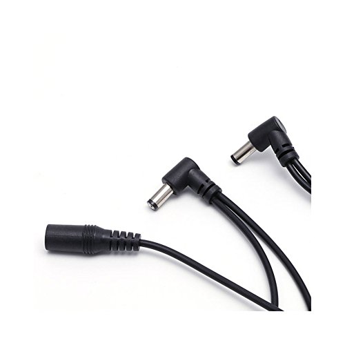 Electric Guitar Effect Pedal Daisy Chain Power Supply Cable 9V DC 1A Multi-interface Connecting 1 to 5 Cable Splitter Cord Right Angle Round Jacks (1 to 5 way)