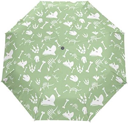 DERLONKAJE Devil Skull Baphomet Satanic Pentagram Automatic Umbrella Auto Open Close Folding Windproof Foldable for Men Women Kids