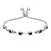 Belinda Jewelz Womens Sterling Silver 6 Sparkling Square Bolo Gemstone Bracelet