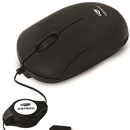 Mouse USB Retrátil Preto MS-15BK - C3 Tech