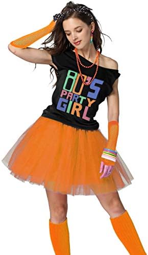 80's Party Womens Retro Costume Accessories Outfit Dress for 1980s Theme Party Supplies