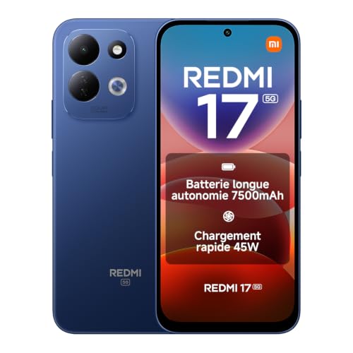 REDMI 17 5G, Smartphone 4+128 Go, Bleu, Batterie 7500 mAh, Charge 45 W