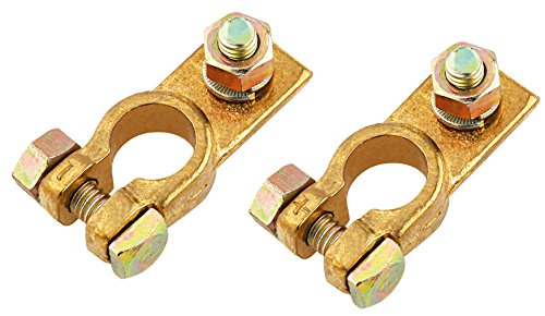 2x Solid Brass Car Truck Top Post Battery Connector Terminals Pile Universal
