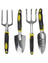 Herramientas de jardín, Beilan 4 piezas, herramientas de jardinería para Paleta, Transplanter, Cultivador, Weeding Tenedor de cavar Sembrar loosening Tierra Airear transplantar
